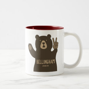 Bellingham Washington Peace Bear Zweifarbige Tasse