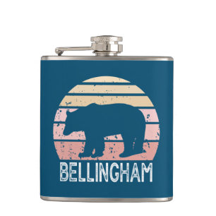 Bellingham Washington Retro Bear Flachmann