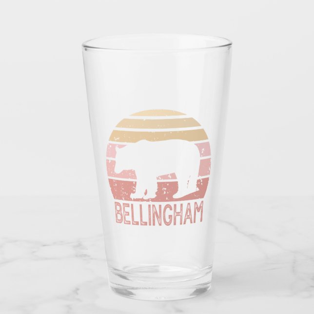 Bellingham Washington Retro Bear Glas (Vorderseite)