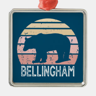 Bellingham Washington Retro Bear Ornament Aus Metall