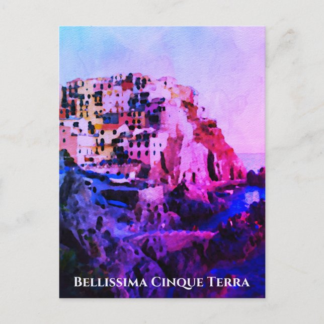 ** Bellissima - Italienische Sprache Cinque Terre  Postkarte (Vorderseite)