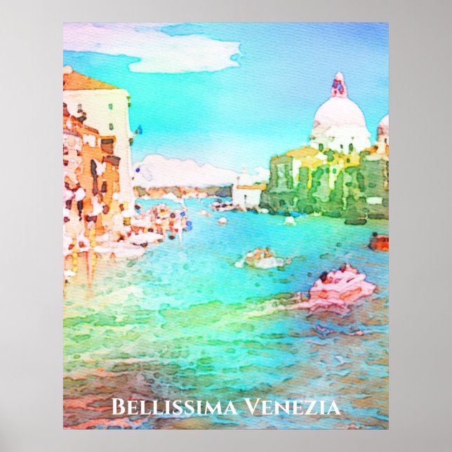 ** Bellissima Italienische Sprache Venedig Venezia Poster (Vorne)