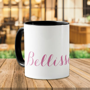 Bellissima! Rosa Typografie Tasse