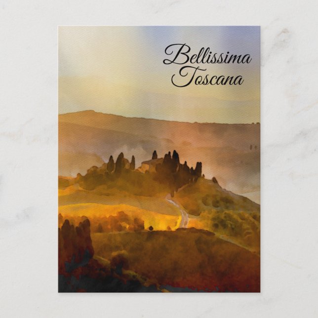 *~* Bellissima Toscana Italienische Sprache P Postkarte (Vorderseite)