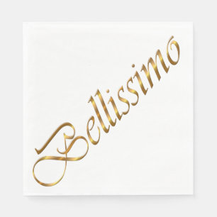 Bellissimo. Goldener Steigungstext Serviette