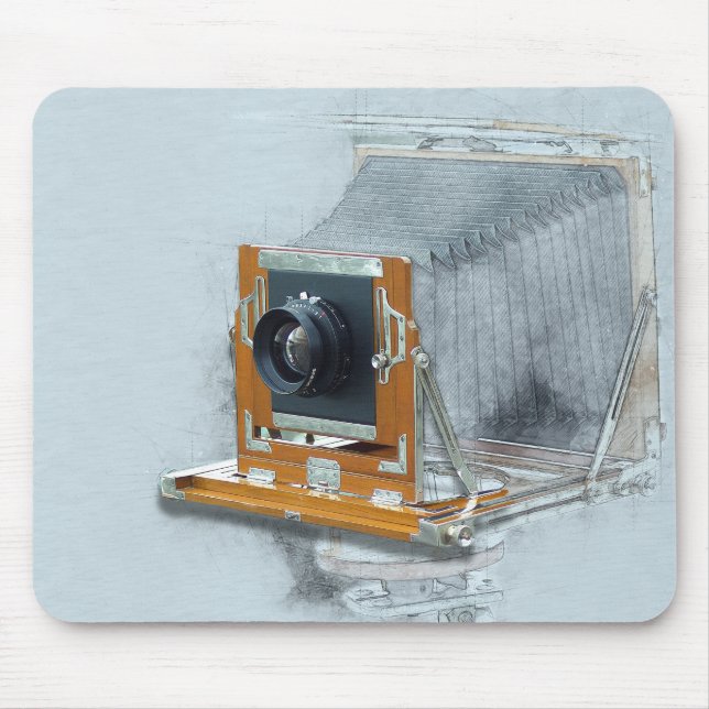 Bellows Foto Camera Retro Vintage Picture Lens Mousepad (Vorne)