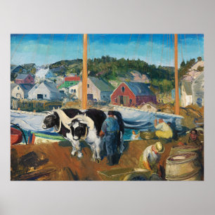 Bellows - Ox Team, Wharf bei Matinicusm Poster