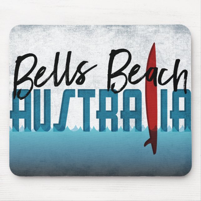 Bells Beach Australia Surfboard Surfing Mousepad (Vorne)