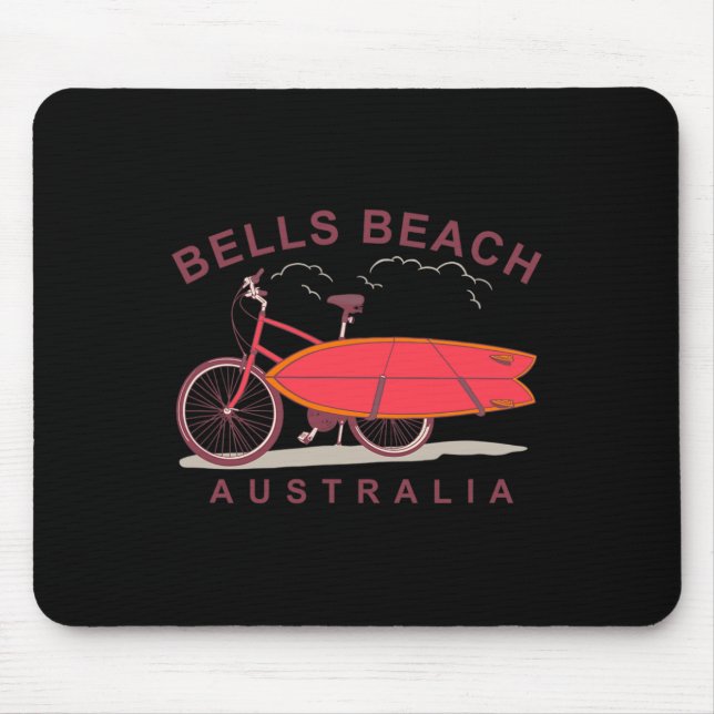 Bells Beach Australien Surfboard Fahrrad Surfer  Mousepad (Vorne)