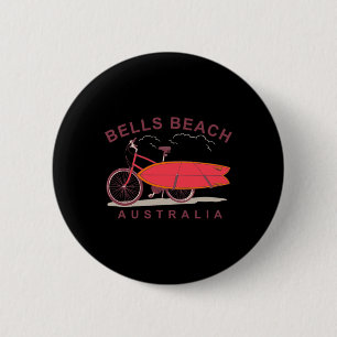 Bells Beach Australien Surfbrett Fahrrad Surfer  Button
