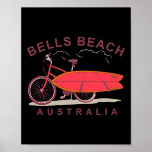 Bells Beach Australien Surfbrett Fahrrad Surfer Poster
