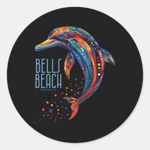 Bells Beach Australien Vintage Surfer Retro Surfen Runder Aufkleber