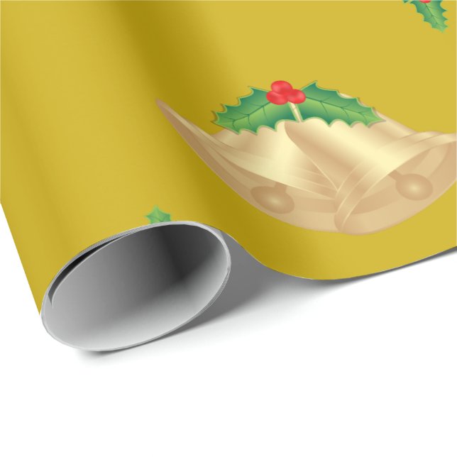 Bells & Misletoe Holiday Wrapping Paper Geschenkpapier (Rolleneckpunkt)