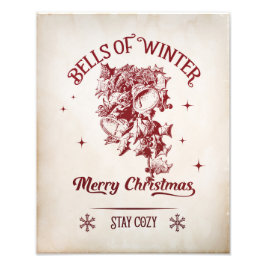 Bells of Winter Vintage Christmas Fotodruck
