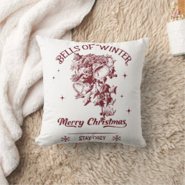 Bells of Winter Vintage Christmas Kissen