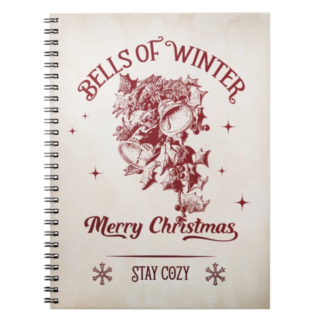 Bells of Winter Vintage Christmas Notizblock (Vorderseite)