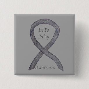Bell's Palsy Awareness Ribbon Custom Button