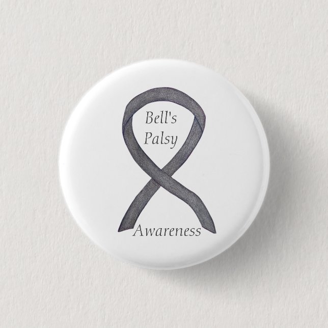 Bell's Palsy Awareness Ribbon Custom Button (Vorderseite)