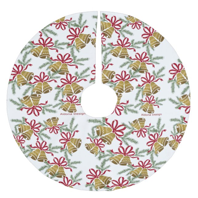 Bells Pattern Weihnachtsbaum Rock Polyester Weihnachtsbaumdecke (Vorderseite)