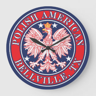 Bellville Texas Polnischer Adler Große Wanduhr