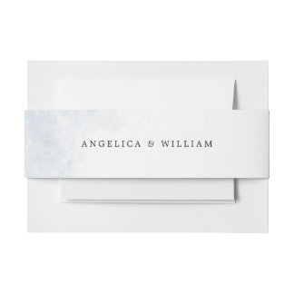 BELLY BANDS | DUSTY BLUE WATERCOLOR EINLADUNGSBANDEROLE