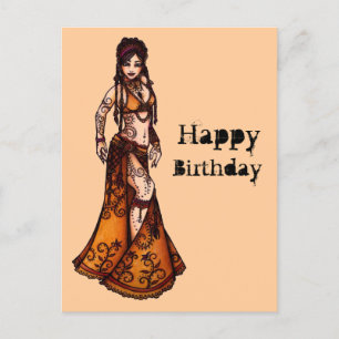 Belly Dancer Birthday Cards Postkarte