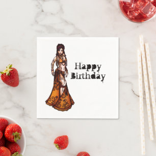 Belly Dancer Birthday Serviette