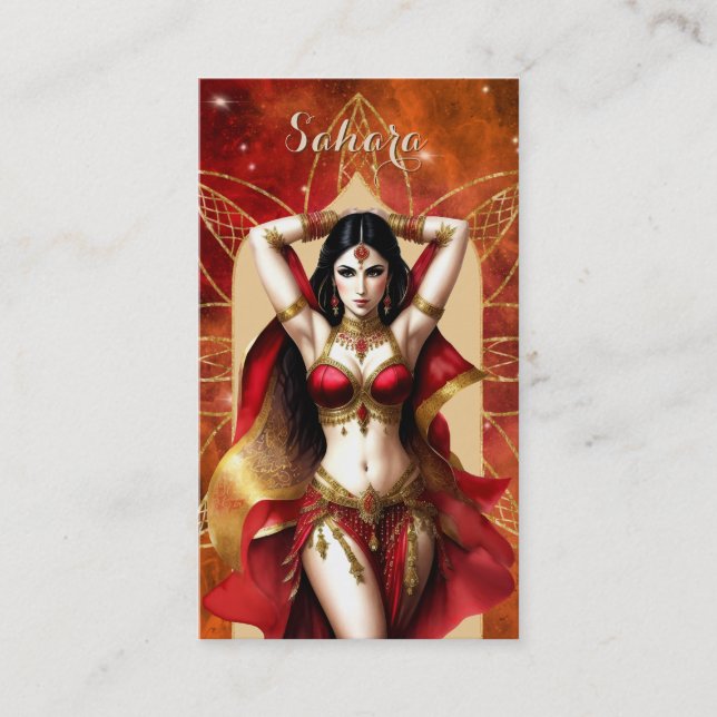 Belly Dancer marokkanischer Red Gold Visitenkarte