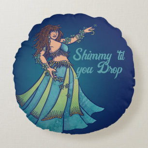 Belly Dancer Ruby Aquamarin Art Rundes Kissen