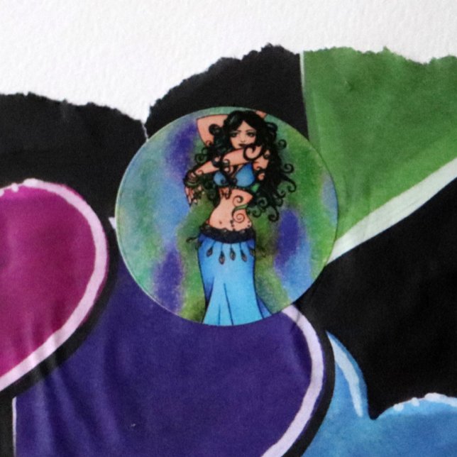 Belly Dancer Runder Aufkleber (Von Creator hochgeladen)