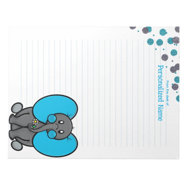Belly Phant Dots Lined Notepad Notizblock (Vorderseite)
