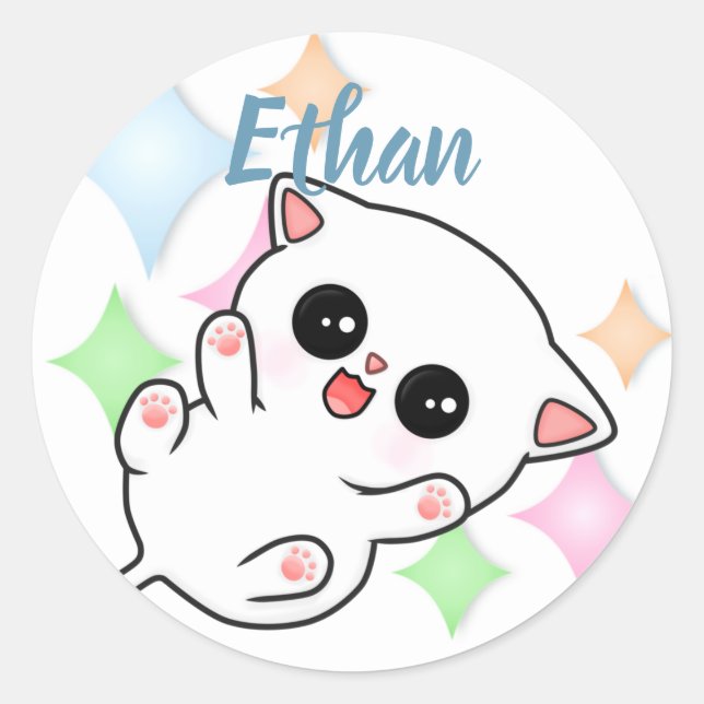 Belly Rub Time Kitten Runder Aufkleber (Vorderseite)