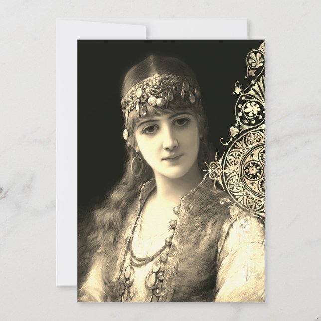 Bellydancer hafla boho Sinti und Roma Hochzeit Einladung (Vorderseite)