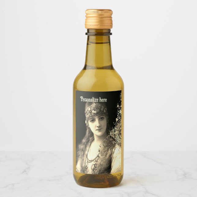 Bellydancer hafla boho Sinti und Roma Hochzeit Weinetikett (Vorderseite)