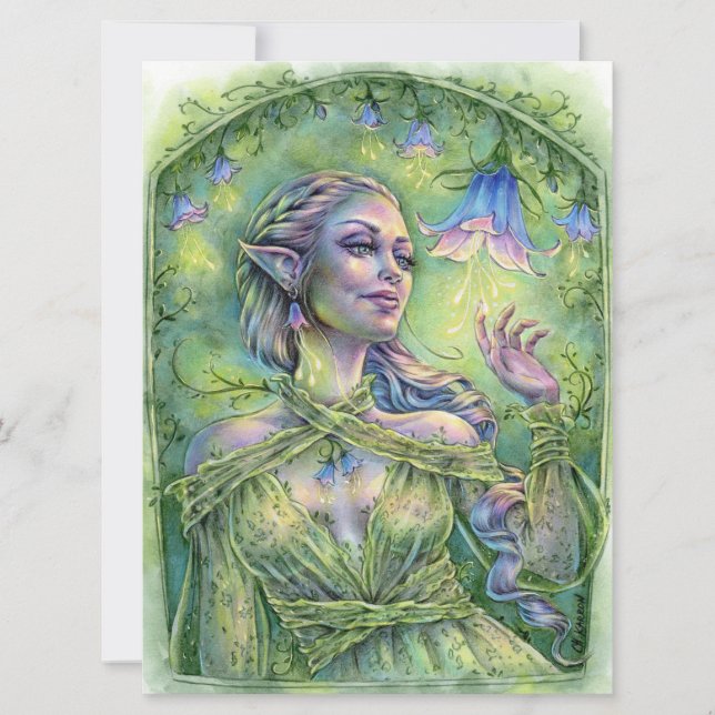 Bellz Art Card Fee Elf Magic Fantasy Forest Blume (Vorderseite)