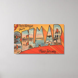 Belmar, New-Jersey - große Buchstabe-Szenen Leinwanddruck