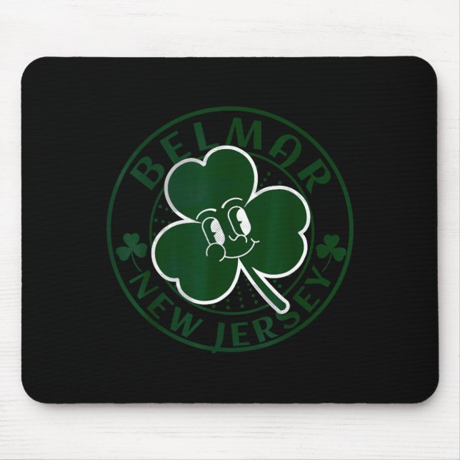 Belmar New Jersey Irish Shamrock Nj Retro Souvenir Mousepad (Vorne)
