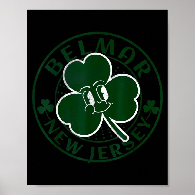Belmar New Jersey Irish Shamrock Nj Retro Souvenir Poster (Vorne)