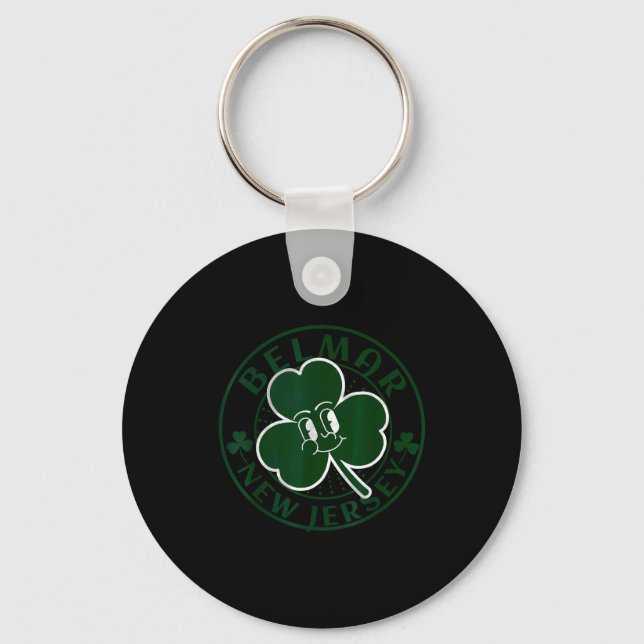 Belmar New Jersey Irish Shamrock Nj Retro Souvenir Schlüsselanhänger (Vorderseite)
