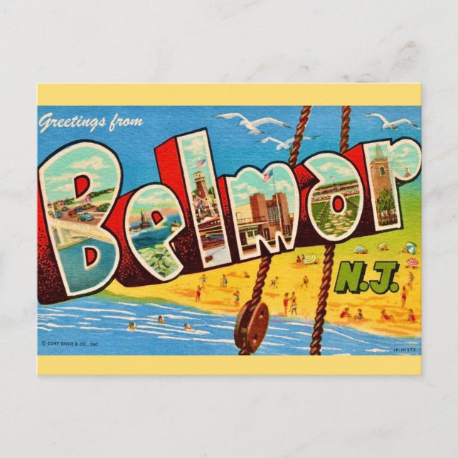 Belmar New Jersey Postcard Postkarte (Vorderseite)