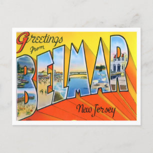 Belmar, New Jersey Vintage Große Buchstaben Postka Postkarte