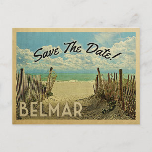Belmar Save The Date Vintage Strand Nautical Ankündigungspostkarte