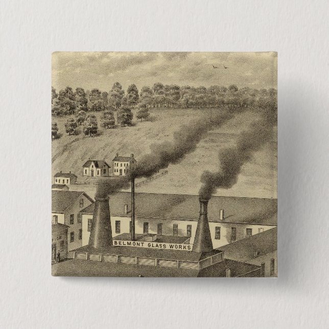 Belmont Glass Works, Bellaire, Ohio Button (Vorderseite)