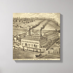 Belmont Glass Works, Bellaire, Ohio Leinwanddruck