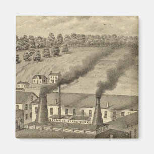 Belmont Glass Works, Bellaire, Ohio Magnet