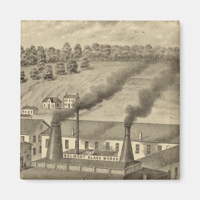 Belmont Glass Works, Bellaire, Ohio Magnet (Vorne)
