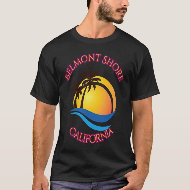 Belmont Shore Beach Surf  California T-Shirt (Vorderseite)