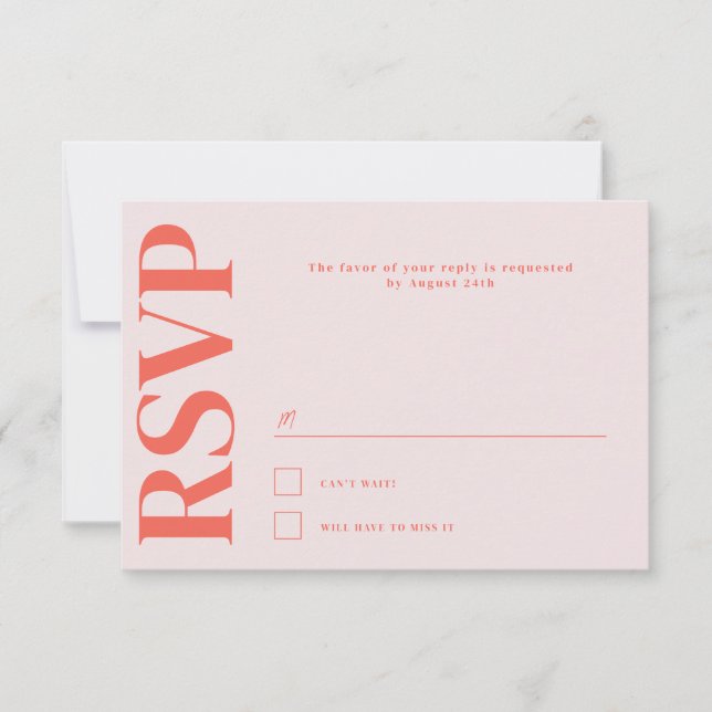 Belmont Typografy Wedding RSVP Karte (Vorderseite)
