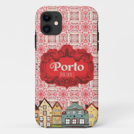 Belo desenho do Porto com azulejos vermelhos e cas Case-Mate iPhone Hülle