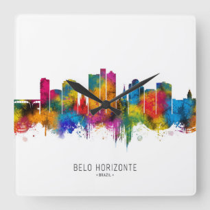 Belo Horizonte Brasilien Skyline Quadratische Wanduhr